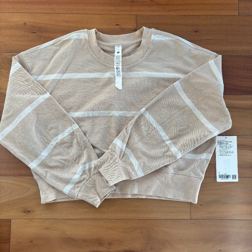 Lululemon Perfectly Oversized Cropped Crew *Striped